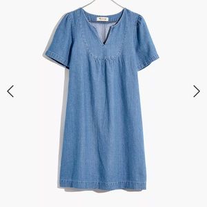 Madewell Denim Popover Swing Dress in Newsom Wash